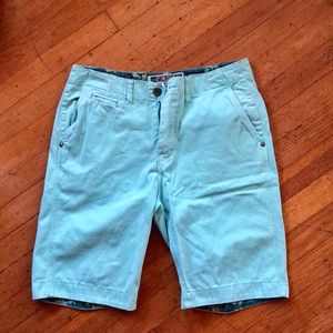Teal / light blue-green shorts